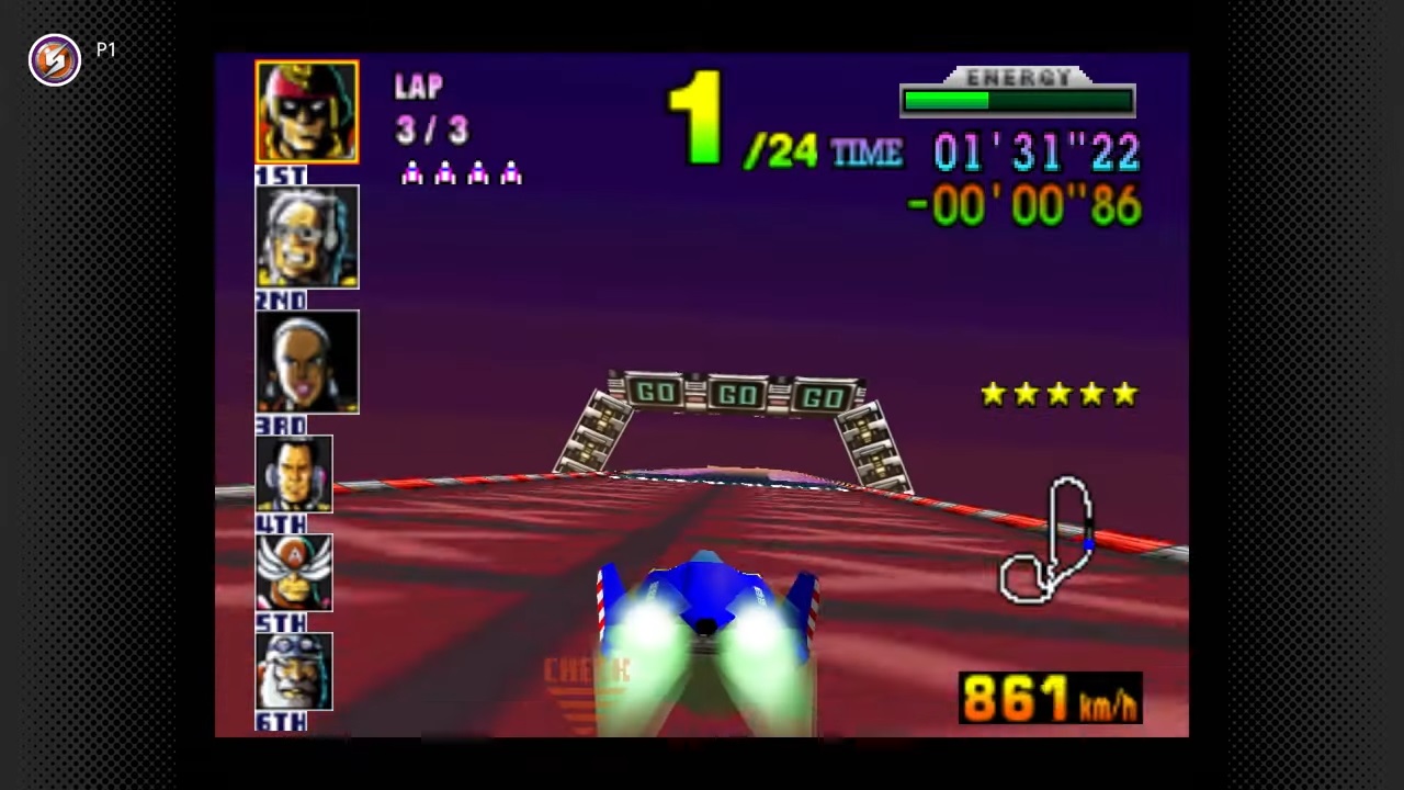 Captura de pantalla de F-Zero X en Nintendo Switch Online