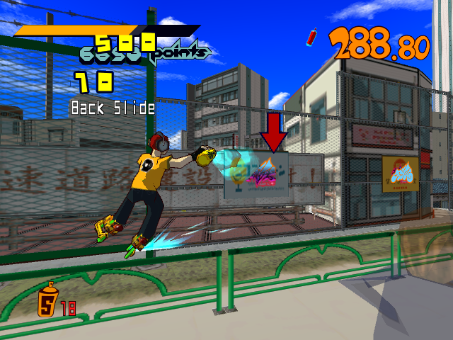 Captura de pantalla de Jet Set Radio Tokyo-to